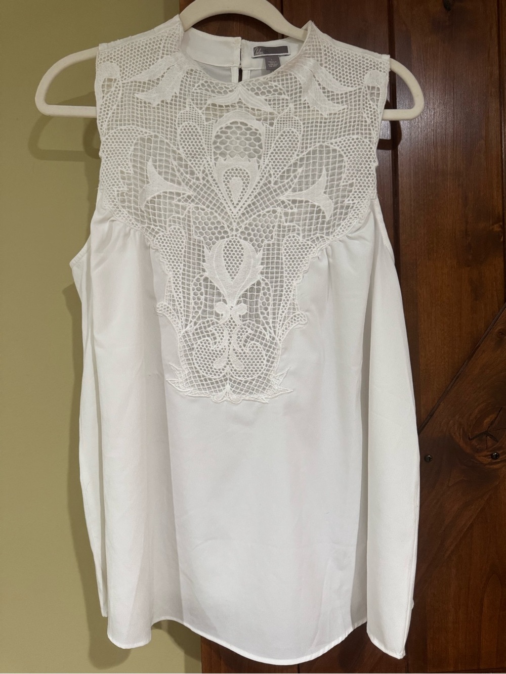 Chelsea28 Cream Sleeveless Lace Top